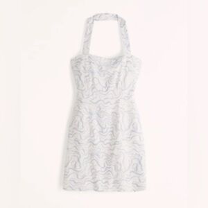 Abercrombie & Fitch Strapless Dress - White and Blue